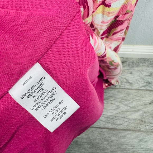 NEW JS Collections Pink Floral LOUISA Bow BOAT NECK Sequins MERMAID GOWN - Picture 11 of 11